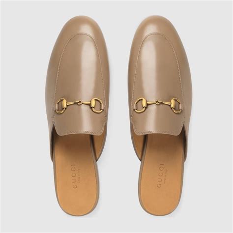 gucci beige princetown slippers|gucci princetown leather slipper women.